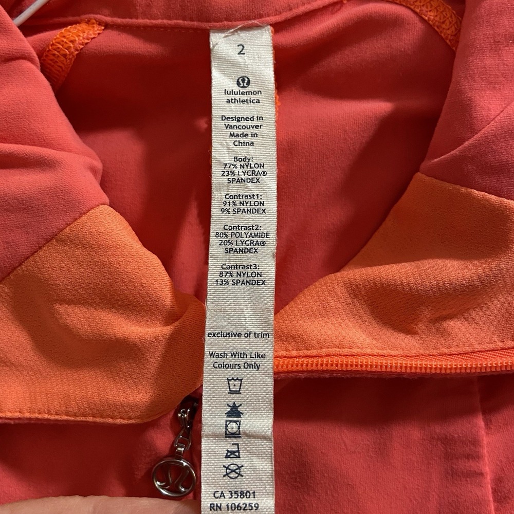 Lululemon Athletica Reflect Half Zip Pullover in Light‎ Flare Size 2 Orange Pink - Picture 5 of 7